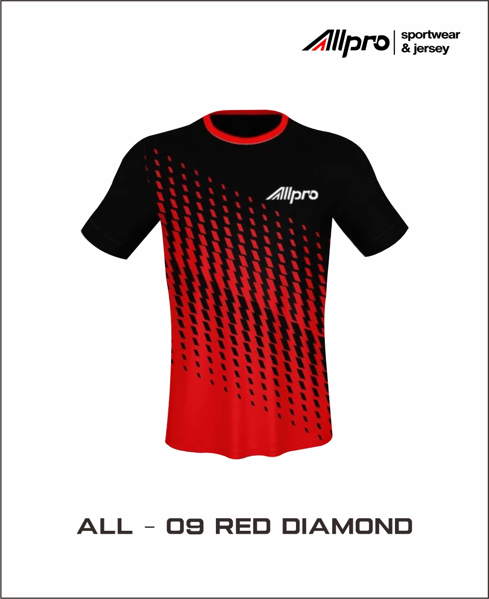 JERSEY ALL09 RED DIAMOND - Jersey Badminton